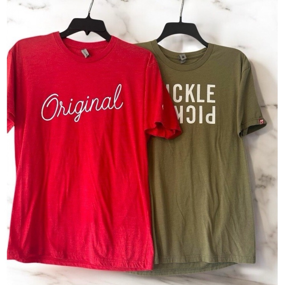 Chic-fil-A‎ Lot Size Medium M Graphic Red Green Logo & Pickle T Shirt Employee